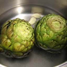 Steamed Artichokes with Garlic Butter